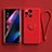 Coque Ultra Fine Silicone Souple Housse Etui avec Support Bague Anneau Aimante Magnetique S01 pour Oppo Find X3 5G Rouge