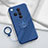 Coque Ultra Fine Silicone Souple Housse Etui avec Support Bague Anneau Aimante Magnetique S01 pour Oppo Find X7 5G Bleu