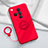 Coque Ultra Fine Silicone Souple Housse Etui avec Support Bague Anneau Aimante Magnetique S01 pour Oppo Find X7 5G Rouge