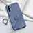 Coque Ultra Fine Silicone Souple Housse Etui avec Support Bague Anneau Aimante Magnetique S01 pour Oppo Reno6 Pro 5G India Gris Lavende