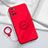 Coque Ultra Fine Silicone Souple Housse Etui avec Support Bague Anneau Aimante Magnetique S01 pour Oppo Reno6 Pro 5G Rouge