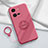 Coque Ultra Fine Silicone Souple Housse Etui avec Support Bague Anneau Aimante Magnetique S01 pour Vivo iQOO 10 Pro 5G Rose Rouge