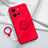 Coque Ultra Fine Silicone Souple Housse Etui avec Support Bague Anneau Aimante Magnetique S01 pour Vivo iQOO 10 Pro 5G Rouge