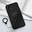 Coque Ultra Fine Silicone Souple Housse Etui avec Support Bague Anneau Aimante Magnetique S01 pour Vivo iQOO U3 5G Noir