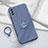 Coque Ultra Fine Silicone Souple Housse Etui avec Support Bague Anneau Aimante Magnetique S01 pour Vivo iQOO U5 5G Gris Lavende