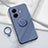 Coque Ultra Fine Silicone Souple Housse Etui avec Support Bague Anneau Aimante Magnetique S01 pour Vivo iQOO Z6 Pro 5G Gris Lavende