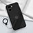 Coque Ultra Fine Silicone Souple Housse Etui avec Support Bague Anneau Aimante Magnetique S01 pour Vivo iQOO Z7x 5G Noir