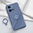 Coque Ultra Fine Silicone Souple Housse Etui avec Support Bague Anneau Aimante Magnetique S01 pour Vivo V25e Gris Lavende