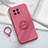 Coque Ultra Fine Silicone Souple Housse Etui avec Support Bague Anneau Aimante Magnetique S01 pour Vivo X Note Rose Rouge