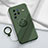 Coque Ultra Fine Silicone Souple Housse Etui avec Support Bague Anneau Aimante Magnetique S01 pour Vivo X80 Pro 5G Vert Nuit