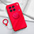 Coque Ultra Fine Silicone Souple Housse Etui avec Support Bague Anneau Aimante Magnetique S01 pour Vivo X90 5G Rouge