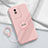 Coque Ultra Fine Silicone Souple Housse Etui avec Support Bague Anneau Aimante Magnetique S01 pour Vivo Y02 Rose