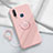 Coque Ultra Fine Silicone Souple Housse Etui avec Support Bague Anneau Aimante Magnetique S01 pour Vivo Y12 Rose