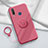 Coque Ultra Fine Silicone Souple Housse Etui avec Support Bague Anneau Aimante Magnetique S01 pour Vivo Y12 Rouge