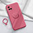 Coque Ultra Fine Silicone Souple Housse Etui avec Support Bague Anneau Aimante Magnetique S01 pour Vivo Y21 Rouge