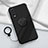 Coque Ultra Fine Silicone Souple Housse Etui avec Support Bague Anneau Aimante Magnetique S01 pour Vivo Y70S 5G Noir