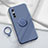 Coque Ultra Fine Silicone Souple Housse Etui avec Support Bague Anneau Aimante Magnetique S01 pour Vivo Y73s 5G Gris Lavende