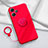 Coque Ultra Fine Silicone Souple Housse Etui avec Support Bague Anneau Aimante Magnetique S01 pour Xiaomi Poco M6 Pro 5G Rouge