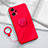 Coque Ultra Fine Silicone Souple Housse Etui avec Support Bague Anneau Aimante Magnetique S01 pour Xiaomi Redmi Note 12 Turbo 5G Rouge