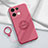 Coque Ultra Fine Silicone Souple Housse Etui avec Support Bague Anneau Aimante Magnetique S01 pour Xiaomi Redmi Note 13 5G Rose Rouge