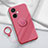 Coque Ultra Fine Silicone Souple Housse Etui avec Support Bague Anneau Aimante Magnetique S02 pour OnePlus Nord CE 3 5G Rose Rouge