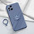 Coque Ultra Fine Silicone Souple Housse Etui avec Support Bague Anneau Aimante Magnetique S02 pour Oppo Find X3 5G Gris Lavende