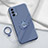 Coque Ultra Fine Silicone Souple Housse Etui avec Support Bague Anneau Aimante Magnetique S02 pour Realme GT Master 5G Gris Lavende