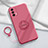 Coque Ultra Fine Silicone Souple Housse Etui avec Support Bague Anneau Aimante Magnetique S02 pour Realme GT Master 5G Rose Rouge