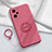 Coque Ultra Fine Silicone Souple Housse Etui avec Support Bague Anneau Aimante Magnetique S02 pour Realme GT Neo 3T 5G Rose Rouge