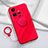 Coque Ultra Fine Silicone Souple Housse Etui avec Support Bague Anneau Aimante Magnetique S02 pour Vivo iQOO 11 5G Rouge