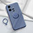 Coque Ultra Fine Silicone Souple Housse Etui avec Support Bague Anneau Aimante Magnetique S02 pour Vivo iQOO 11 Pro 5G Gris Lavende