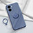 Coque Ultra Fine Silicone Souple Housse Etui avec Support Bague Anneau Aimante Magnetique S02 pour Vivo iQOO Z7 5G Gris Lavende