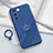 Coque Ultra Fine Silicone Souple Housse Etui avec Support Bague Anneau Aimante Magnetique S02 pour Vivo V27 5G Bleu