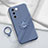 Coque Ultra Fine Silicone Souple Housse Etui avec Support Bague Anneau Aimante Magnetique S02 pour Vivo V27 5G Gris Lavende