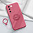 Coque Ultra Fine Silicone Souple Housse Etui avec Support Bague Anneau Aimante Magnetique S02 pour Vivo V27 5G Rose Rouge