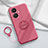 Coque Ultra Fine Silicone Souple Housse Etui avec Support Bague Anneau Aimante Magnetique S02 pour Vivo V29 Lite 5G Rose Rouge