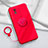 Coque Ultra Fine Silicone Souple Housse Etui avec Support Bague Anneau Aimante Magnetique S02 pour Vivo Y02 Rouge