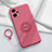 Coque Ultra Fine Silicone Souple Housse Etui avec Support Bague Anneau Aimante Magnetique S02 pour Xiaomi Poco F5 5G Rose Rouge