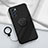 Coque Ultra Fine Silicone Souple Housse Etui avec Support Bague Anneau Aimante Magnetique S03 pour Oppo Reno6 Pro 5G India Noir