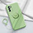 Coque Ultra Fine Silicone Souple Housse Etui avec Support Bague Anneau Aimante Magnetique S03 pour Oppo Reno6 Pro 5G India Pastel Vert