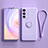 Coque Ultra Fine Silicone Souple Housse Etui avec Support Bague Anneau Aimante Magnetique S03 pour Vivo V23 5G Violet Clair