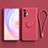 Coque Ultra Fine Silicone Souple Housse Etui avec Support Bague Anneau Aimante Magnetique S03 pour Vivo X70t Rose Rouge