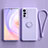 Coque Ultra Fine Silicone Souple Housse Etui avec Support Bague Anneau Aimante Magnetique S03 pour Vivo X70t Violet Clair