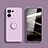 Coque Ultra Fine Silicone Souple Housse Etui avec Support Bague Anneau Aimante Magnetique S05 pour Oppo Reno8 5G Violet Clair