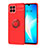 Coque Ultra Fine Silicone Souple Housse Etui avec Support Bague Anneau Aimante Magnetique SD1 pour Huawei Nova 8 SE 4G Rouge