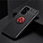 Coque Ultra Fine Silicone Souple Housse Etui avec Support Bague Anneau Aimante Magnetique SD1 pour OnePlus 9 5G Rouge et Noir