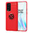 Coque Ultra Fine Silicone Souple Housse Etui avec Support Bague Anneau Aimante Magnetique SD1 pour OnePlus 9 Pro 5G Rouge