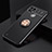 Coque Ultra Fine Silicone Souple Housse Etui avec Support Bague Anneau Aimante Magnetique SD1 pour Realme C21Y Or et Noir