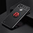 Coque Ultra Fine Silicone Souple Housse Etui avec Support Bague Anneau Aimante Magnetique SD1 pour Realme C21Y Rouge et Noir