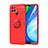 Coque Ultra Fine Silicone Souple Housse Etui avec Support Bague Anneau Aimante Magnetique SD1 pour Realme Q2i 5G Rouge